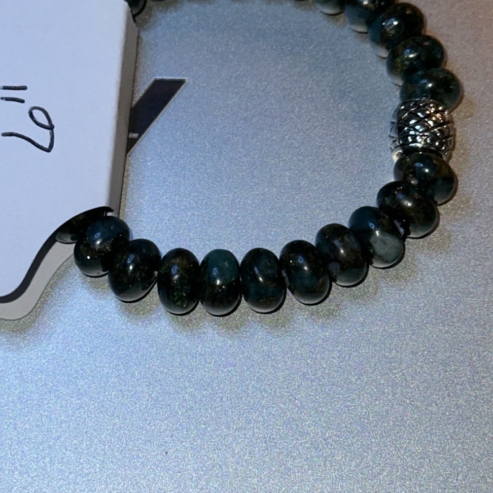 Light Blue Impression Jasper Stretch Bracelet - image 4